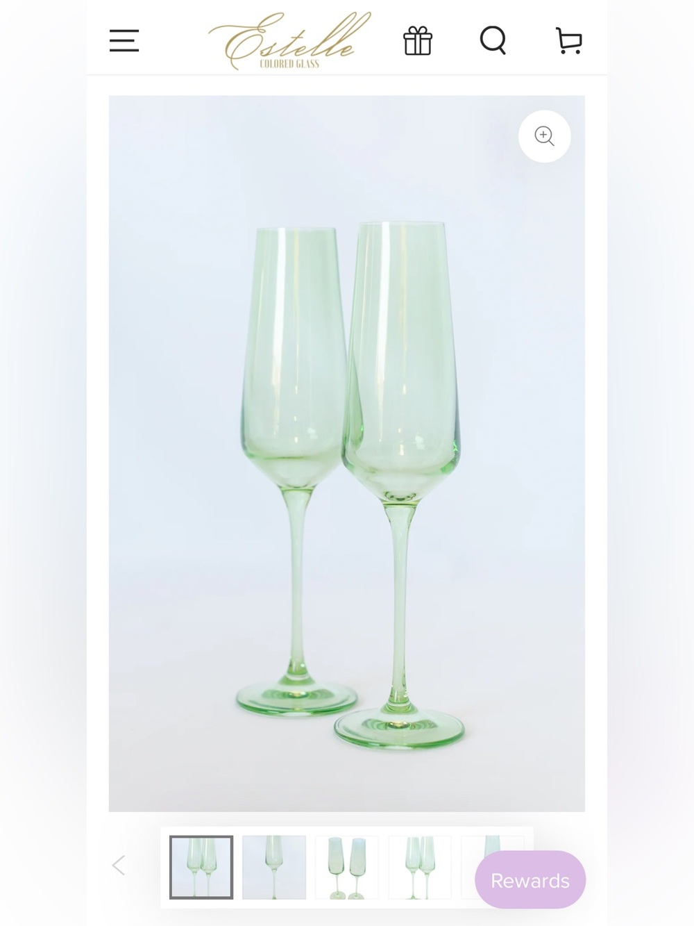 Green Champagne Flutes - Set of 2